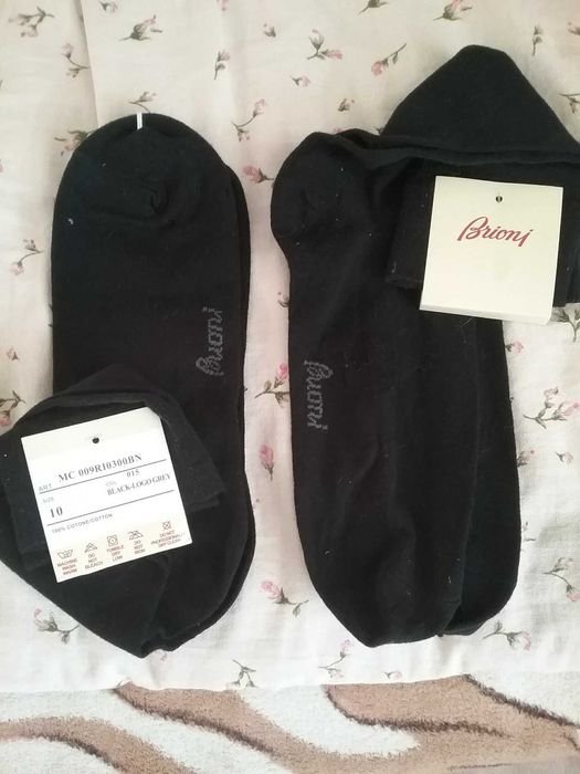 Мужские Brioni Носки Чёрный Хлопок 10