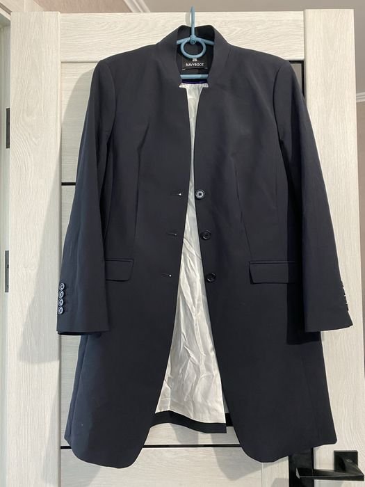 Женский Massimo Dutti Пиджак Тёмно-синий Шерсть 36