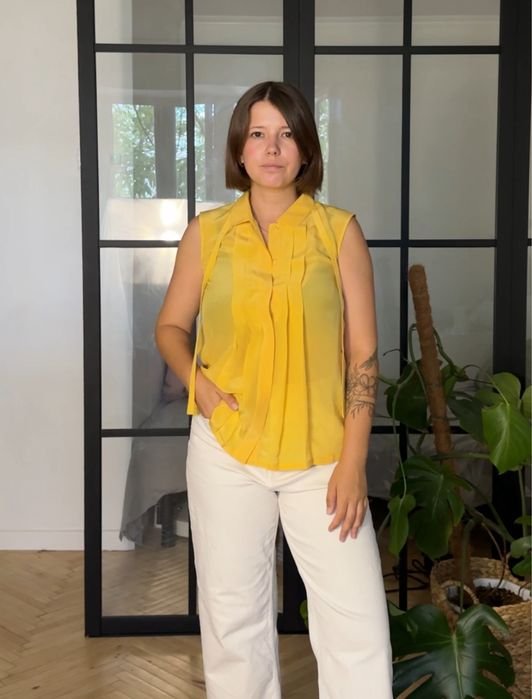 Femme Max Mara Chemisier Jaune 