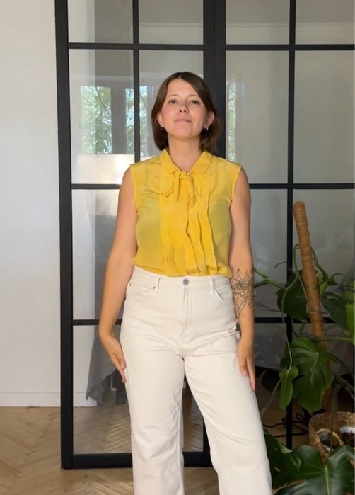 Femme Max Mara Chemisier Jaune 