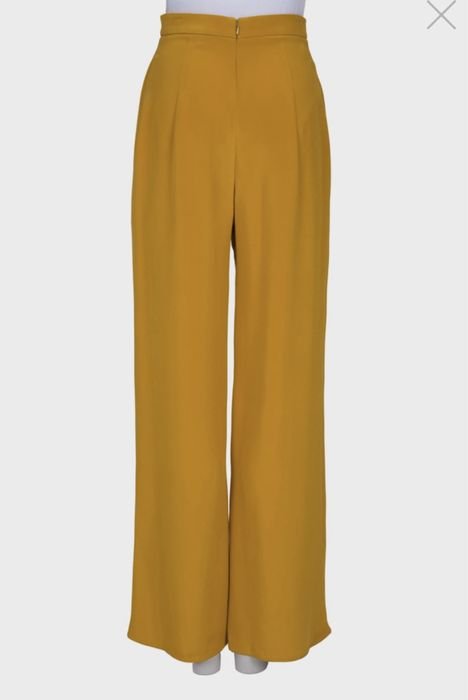 Women Cushnie et O Trousers Yellow Silk 36