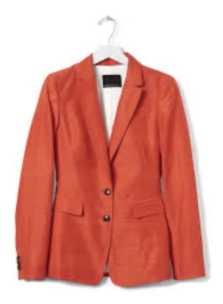 Женский Banana Republic Блейзер Оранжевый Шелк 36