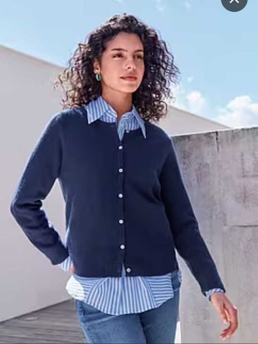 Damen Massimo Dutti Pullover Marineblau Wolle 38