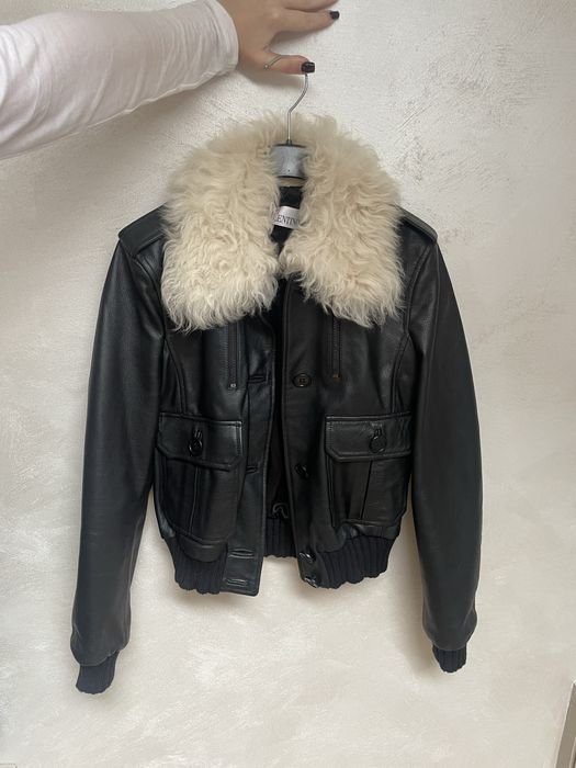 Мужской Red Valentino Кожаная Куртка Чёрный 34