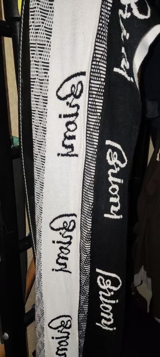 Унисекс Brioni Шарф Чёрно-белый Хлопок