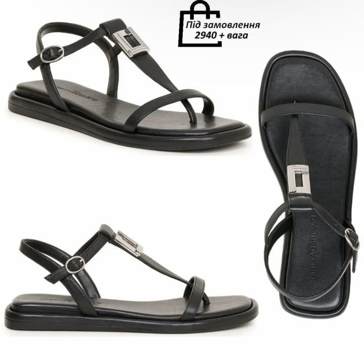 Damen Sandalen Schwarz Leder 37