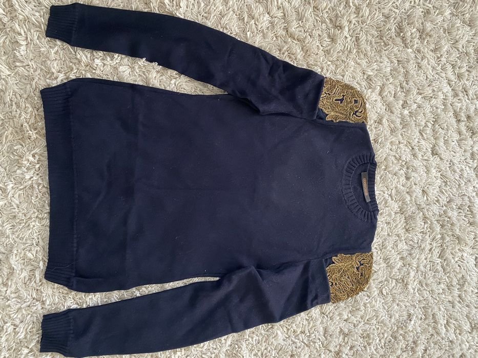 Homme Roberto Cavalli Pull Bleu Marine Laine 36