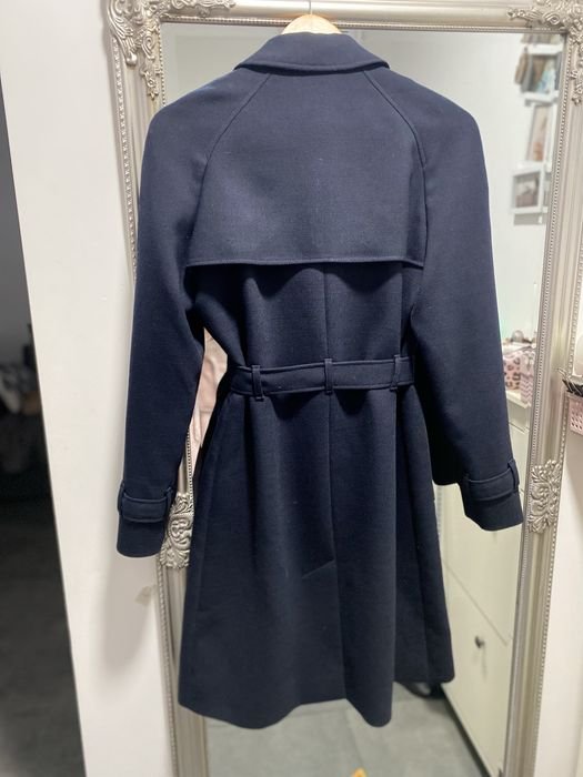 Donna Reiss Trench Blu Navy Lana 36