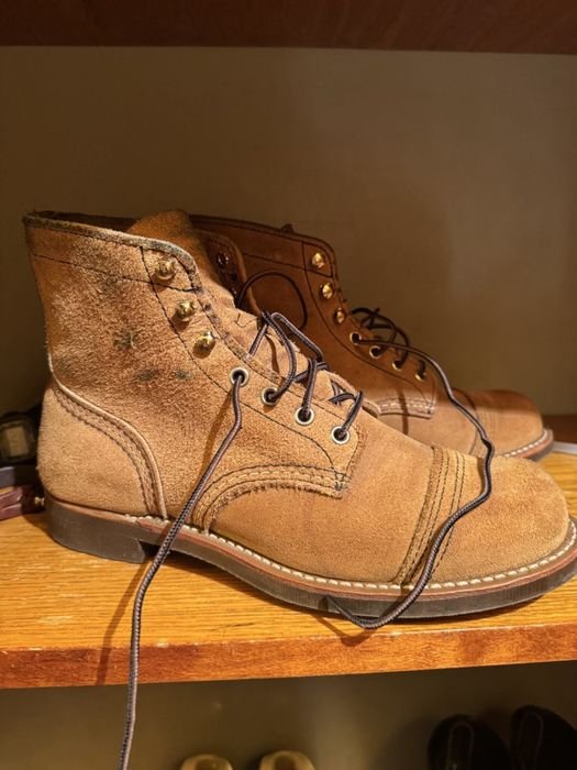 Uomo Red Wing Stivali Marrone Suede 7