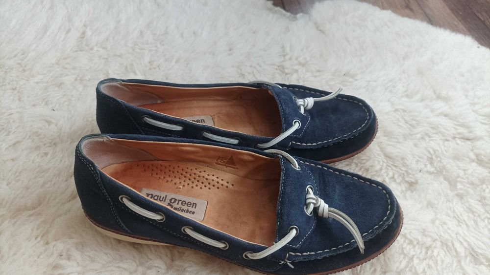 Damen Paul Green Slipper Marineblau Leder 37