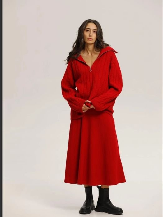 Donna Reiss Maglione Rosso Lana 42