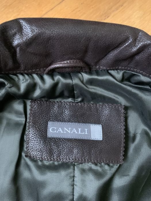 Мужской Canali Плащ Коричневый Кожа 44