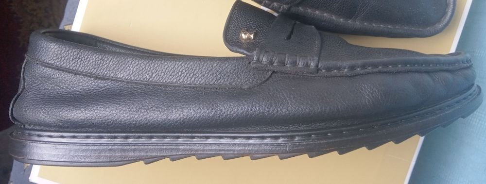 Мужские Мокасины Чёрные Натуральная Кожа 44