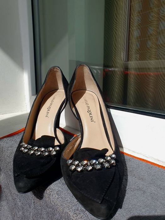 Женские Туфли Человеки Чёрные Замша 36