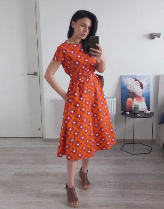 Femme Aspesi Robe Orange Coton 36
