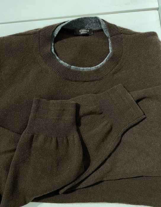 Herren Peserico Pullover Braun Wolle L