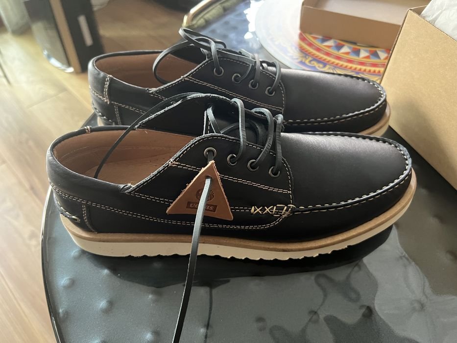 Men Pretty Green Loafers Navy Leather 45