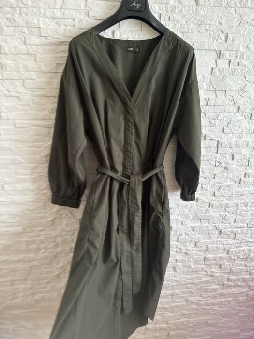 Women Closed Dress Khaki Cotton M