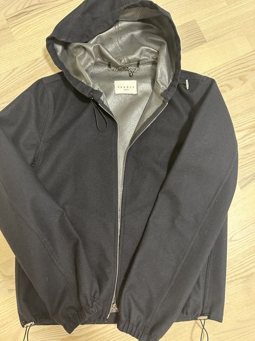 Мужской Sandro Бомбер Тёмно-синий Шерсть 36