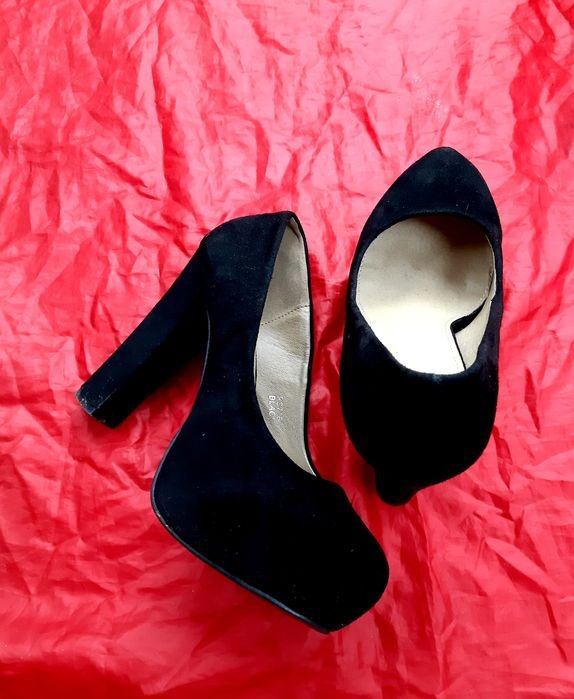 Женские Туфли Чёрные Замша 40