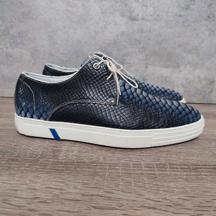 Uomo Floris Van Bommel Mocassini Blu Navy Pelle