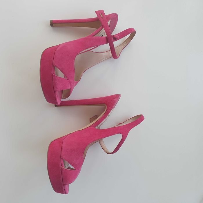 Женские Miu Miu Босоножки Розовые Замша 39