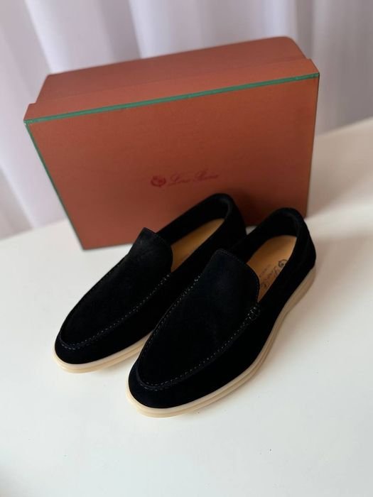 Мужские Loro Piana Лоферы Синие/Бежевые/Чёрные