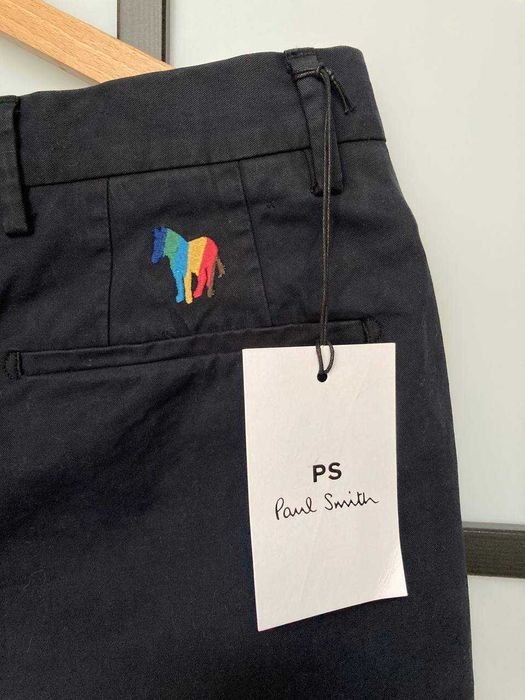 Мужской Paul Smith Брюки Тёмно-синий Хлопок 30