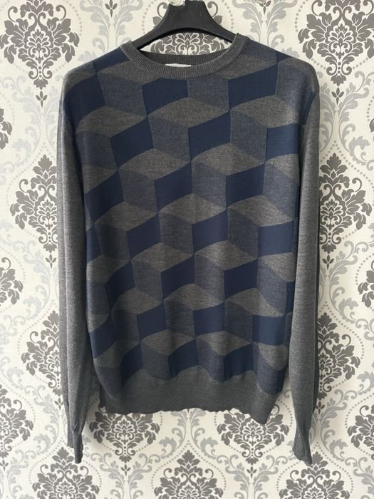 Мужской Brioni Свитер Бежевый Шерсть 48-50