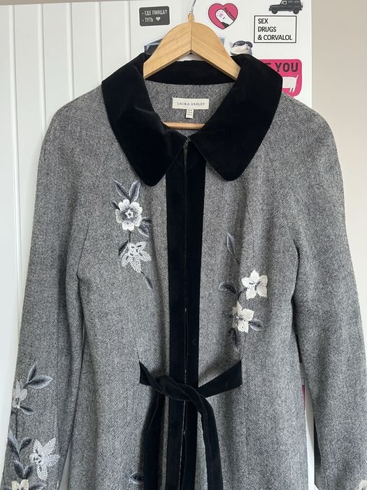 Donna Laura Ashley Cappotto Grigio Lana 38