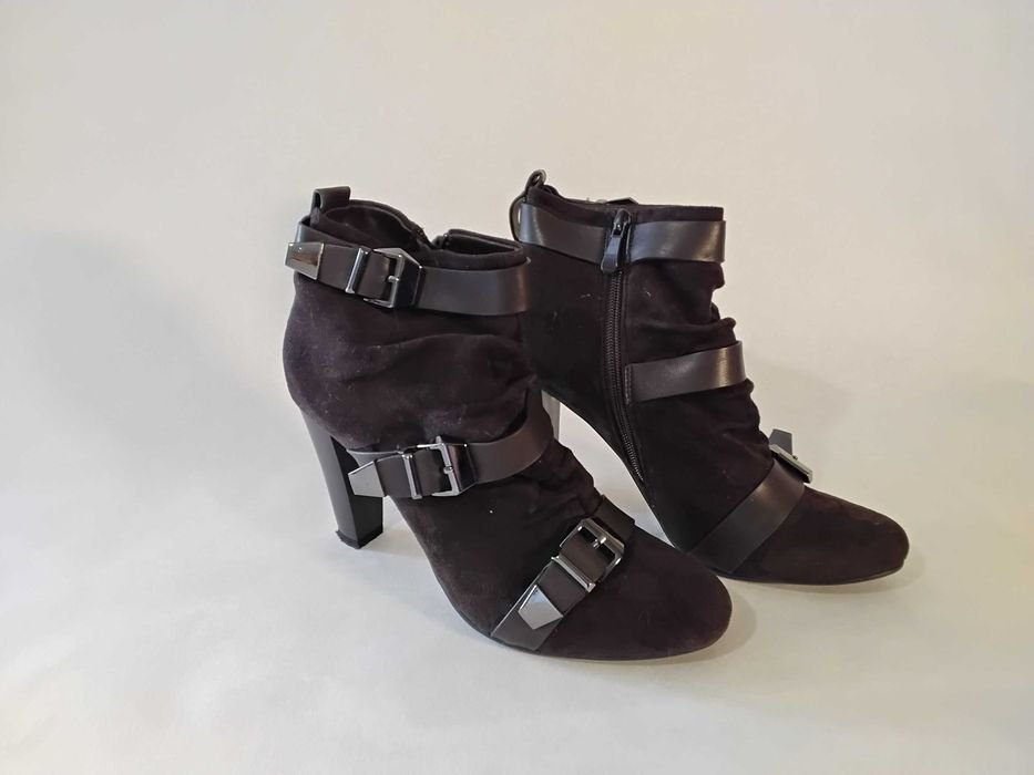 Women Heels Brown Leather 39