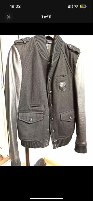 Мужской The Kooples Бомбер Чёрный Кожа 34