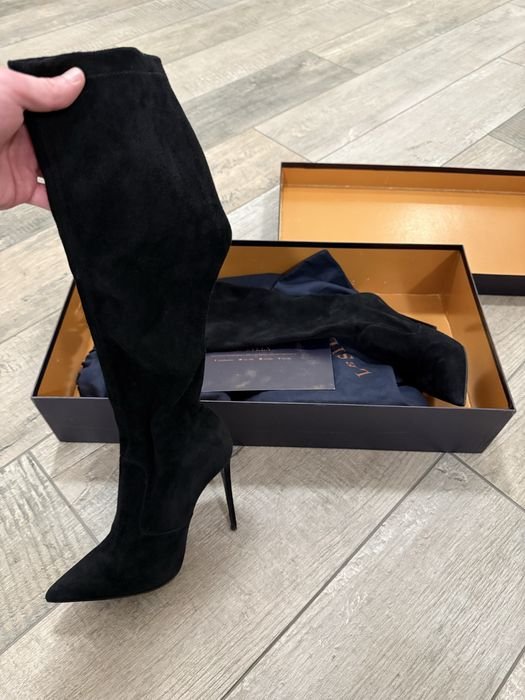 Damen Le Silla Stiefel Schwarz Wildleder 39