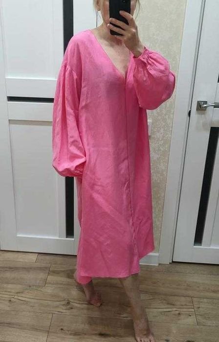 Женская Closed Сукня Розовая Льняная