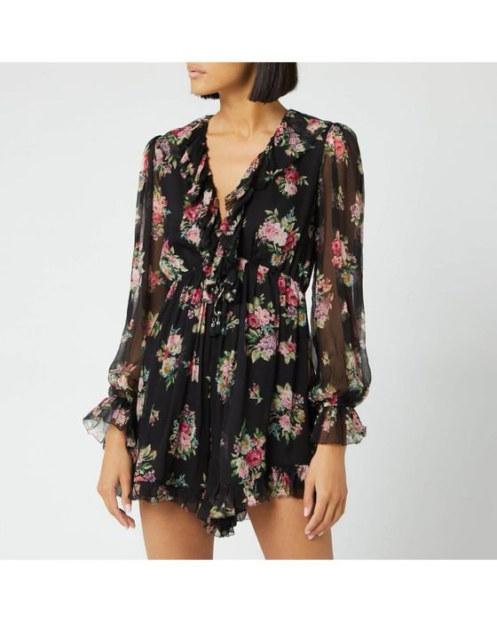 Женский Zimmermann Комбинезон Чёрный 0