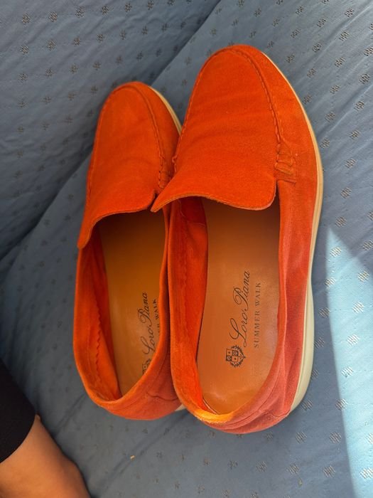 Женские Loro Piana Лоферы Оранжевые Кожа 40.5