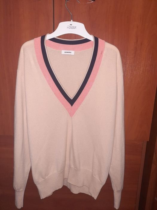 Men Sandro Paris Sweater Grey Wool 38