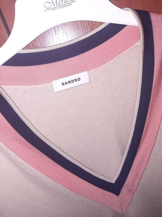 Men Sandro Paris Sweater Grey Wool 38