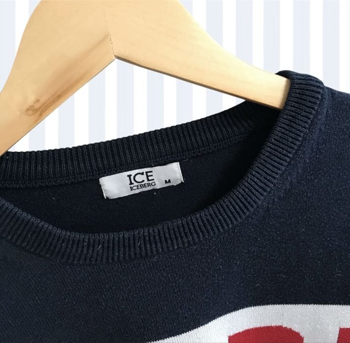 Homme Iceberg Pull Bleu Marine Coton 40