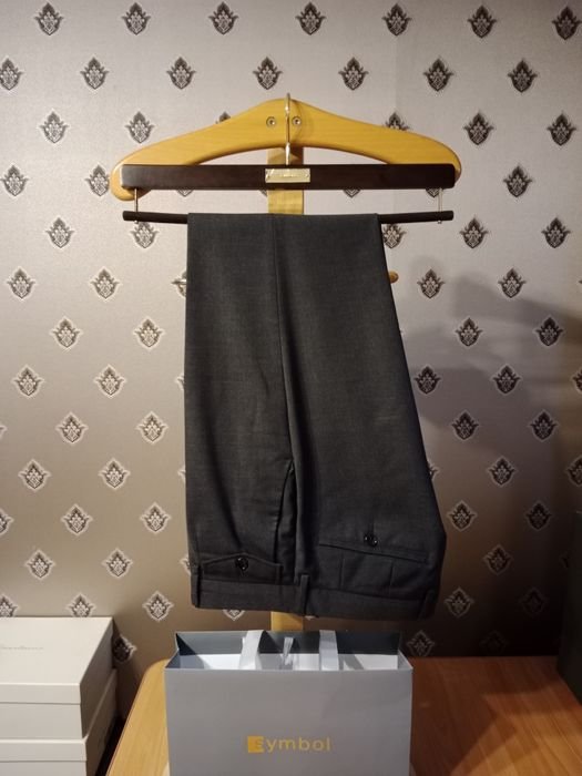 Uomo Dolce Gabbana Pantaloni Grigio Scuro Lana 32