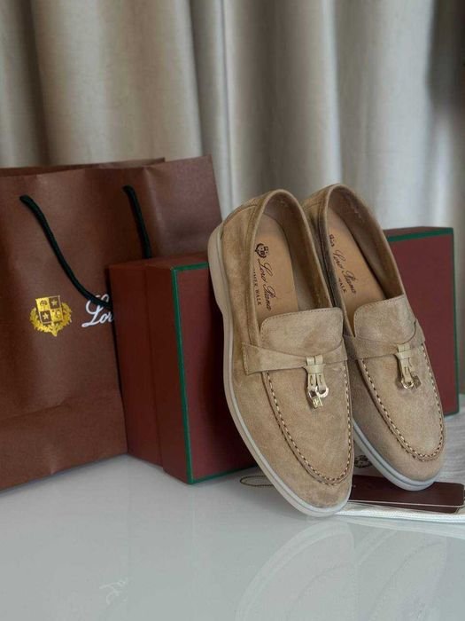 Женские Loro Piana Лоферы Чёрные Кожа