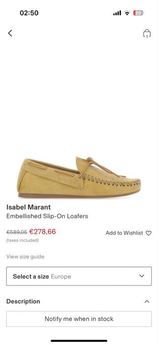 Donna Isabel Marant Mocassini Oro Suede 38.5