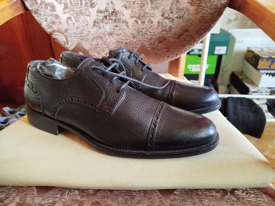 Herren Lloyd Absätze Schwarz Leder 44