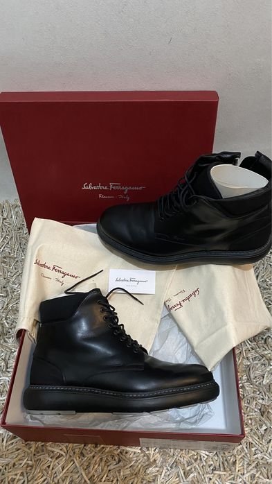 Мужские Salvatore Ferragamo Ботинки Чёрные 43