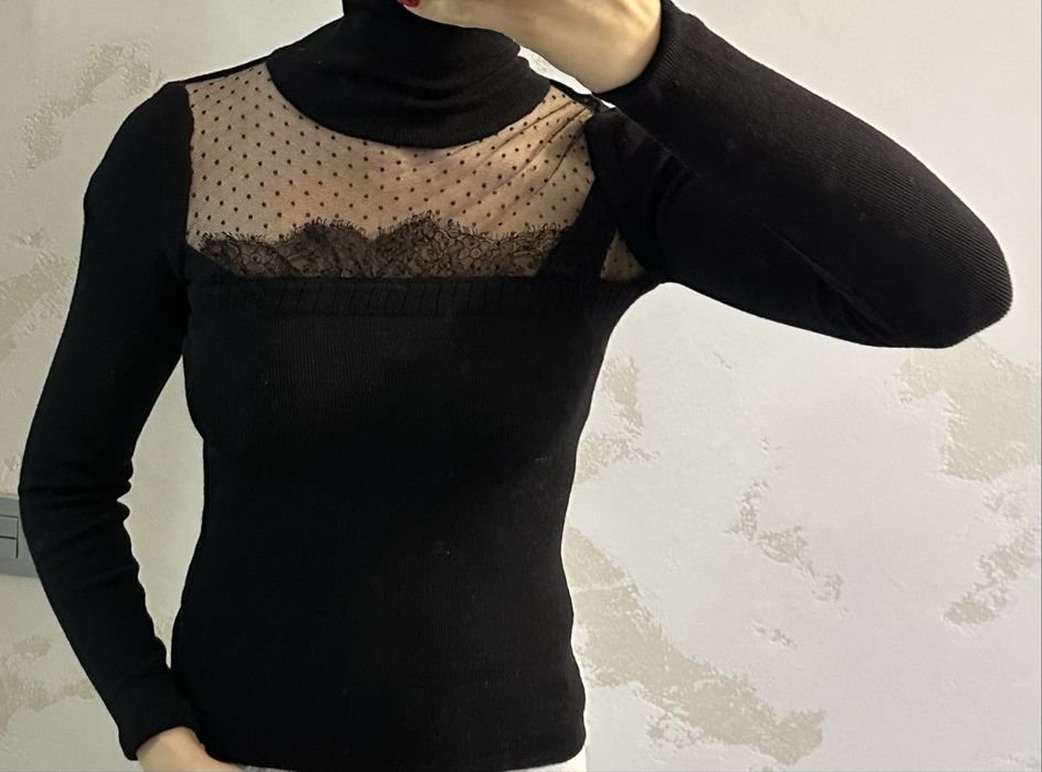 Women Red Valentino Turtleneck Black Wool 36
