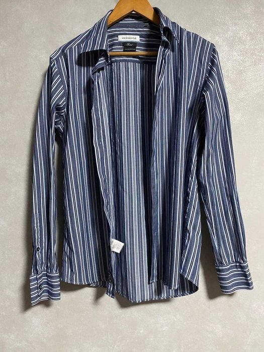 Мужской Versace Рубашка Тёмно-синий Хлопок 38