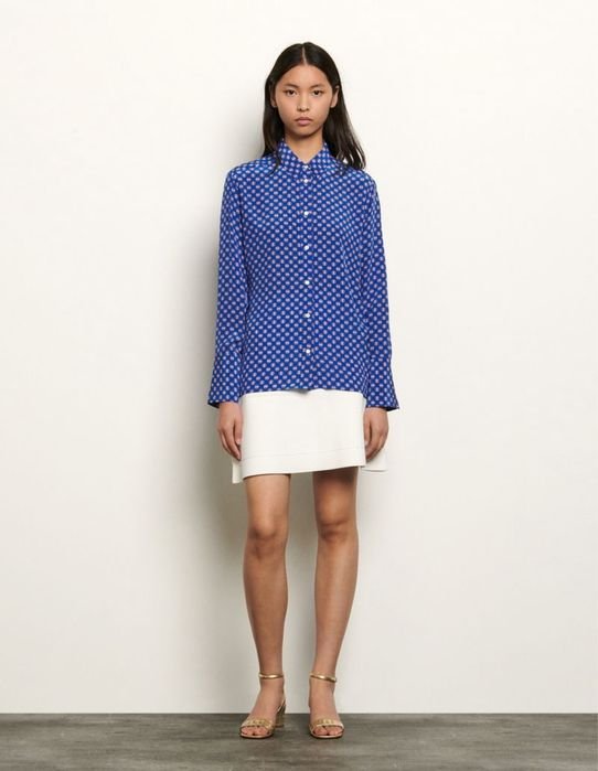 Women Sandro Paris Shirt Silk 36