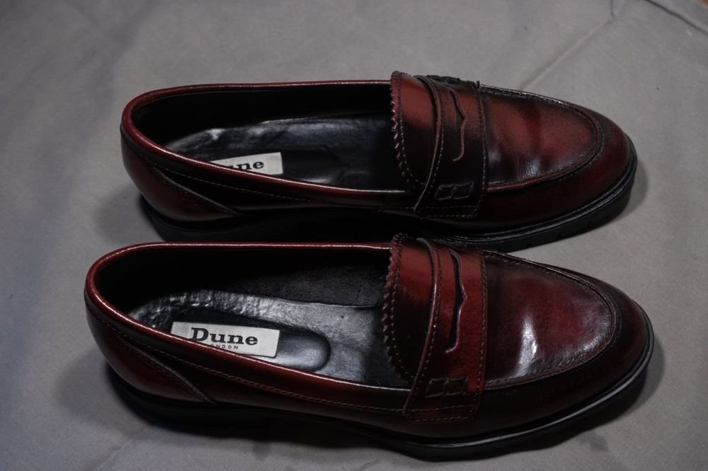 Femme Dune Mocassins Bourgogne Cuir 37