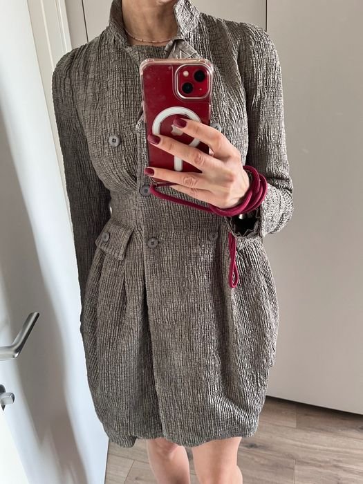 Женский Ermanno Scervino Пальто Серый Шерсть 36