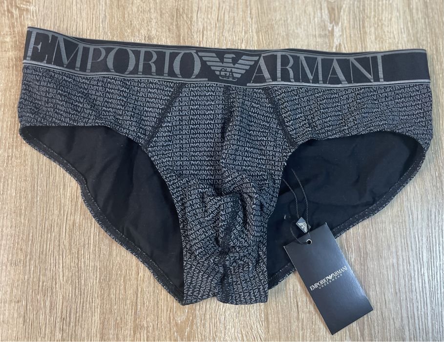 Мужские трусы бріфи Emporio Armani Чёрный Хлопок